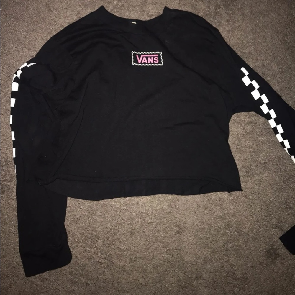 cropped long sleeve vans shirt